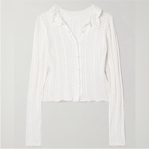 DOEN Martina Crochet Knit Collar Cardigan - Picture 2 of 9